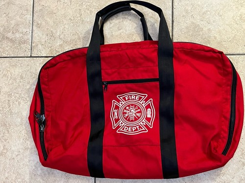 Vintage CMC Rescue Equipment Red Firefighter Turnout Gear Bag - Top Load Duffel
