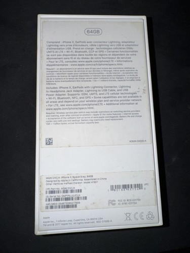 Apple iPhone X Space Gray 64GB MQA52LL/A Replacement Retail Box Only No Phone - 第 2/4 張圖片