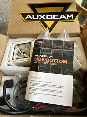 AuxBeam 3in Square Off-road LED Lights 40W with wiring harness