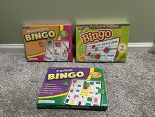 Lot of 3 Lakeshore Bingo Games Prefixes/Suffixes Measurement Fractions 2 New