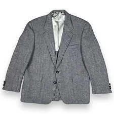 Vtg Wool Tweed Sports Coat Blazer Jacket Professor Country Derby Ivy League 44