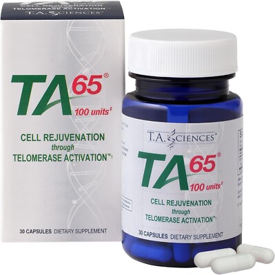 Telomerase Activation Supplement - 100 Units TA 65 MD, 30 Capsules