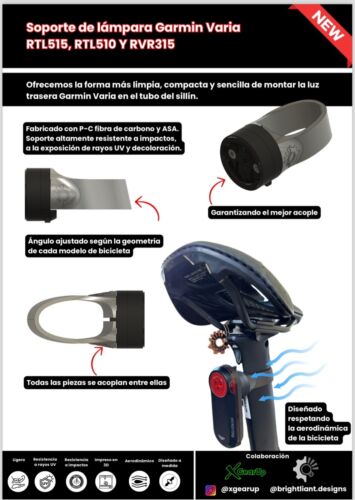 Soporte de tija de sillín Garmin Varia RTL515 RTL510 RVR315 27,2 mm sin perno requerido - Imagen 2 de 11