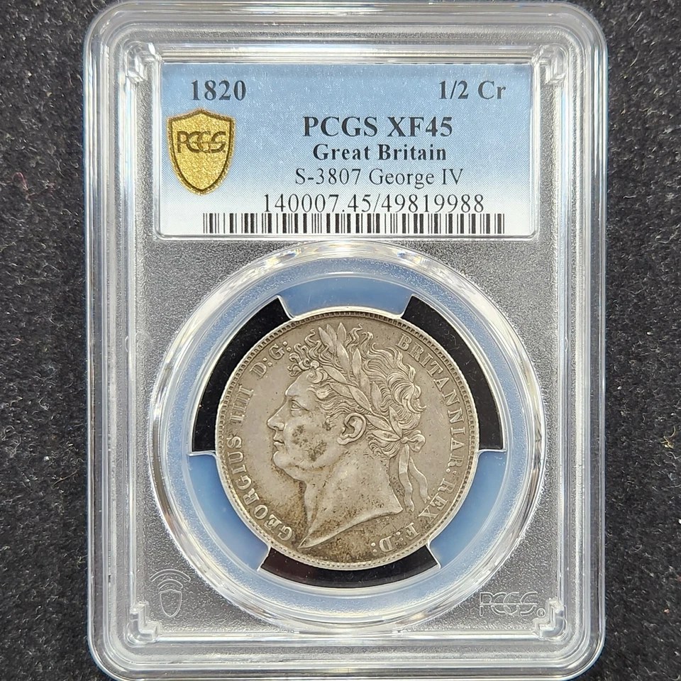 Silver 1820 Great Britain 1/2 Half Crown S-3807 | PCGS XF45 - Image 3 of 3