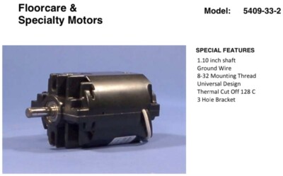 Ametek Lamb Brushed Vacuum Motor Model 5409-33-2