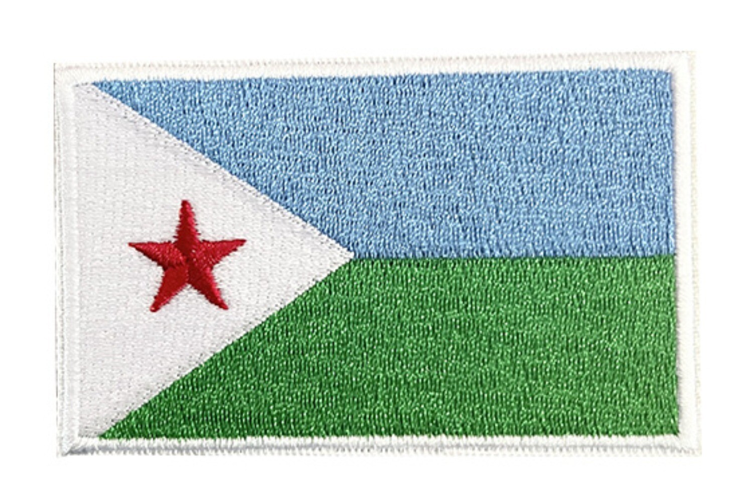 5PCS The Republic of Djibouti Flag Patches Embroidered Hook & Loop Patch