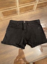 blank nyc girls blsck denim cut off short. size 14