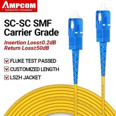 SC to SC Fiber Optic Cable Single Mode Simplex 9/125um OS2 UPC 1-30M