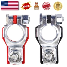 1Pair Car Battery Terminal Clamp Connectors Positive Negative Release Disconnect
