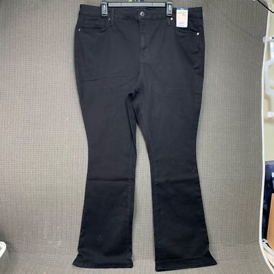 Terra & Sky Womens Black Bootcut Jeans 18W High Rise Stretch Denim