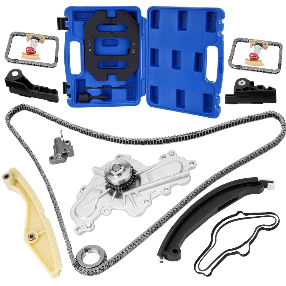 Kit de cadena de distribución con bomba de agua bomba de aceite apto para Ford F-150 Expedition Sport 3.5L Foto 3 de 4