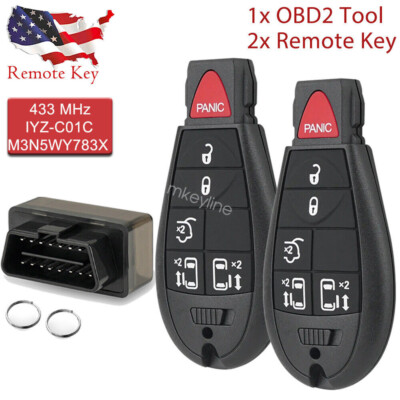 2 For Dodge Grand Caravan Chrysler Town & Country Remote Key Fob + Programmer