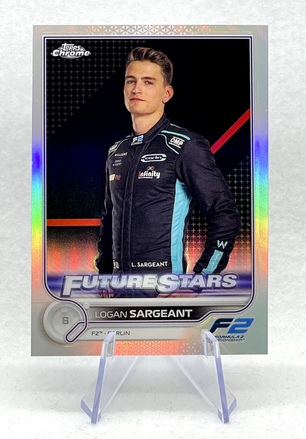 Logan Sargeant 2022 Topps Chrome Future Stars Refractor Formula 2 #82 Carlin
