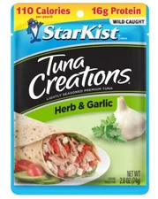 StarKist Tuna Creations Herb & Garlic 🧄 2.6 oz Pouch (Pack of 2)
