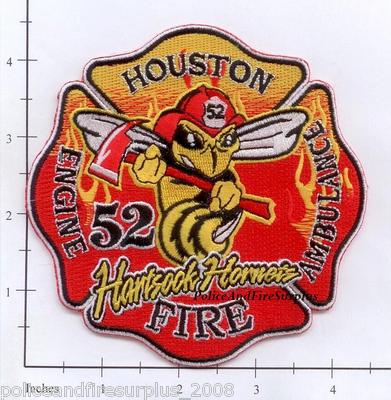 Texas - Houston Station 52 TX Fire Dept Patch - Hartsook Hornets