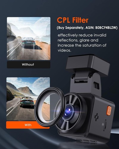 Vantrue E1 Lite WiFi Dash Cam 1080P Mini Dash Camera with GPS and Speed Free APP - Picture 5 of 8