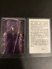 Santa Muerte - Oracion - Señora Negra - Holy Death - Prayer Card - Laminated