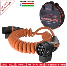 EV Ladekabel spiral / 7M / 22kW / 3x32A / Typ...