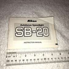 Nikon Autofocus Speedlight SB-20 Camera Flash Instruction Manual