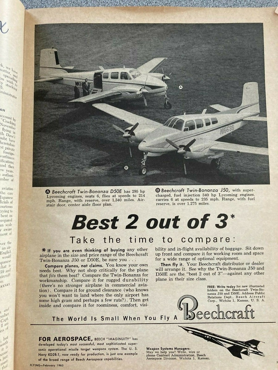 Flying Magazine Feb 1963 - Cessna 195, Fairchild 24, Piper Clipper