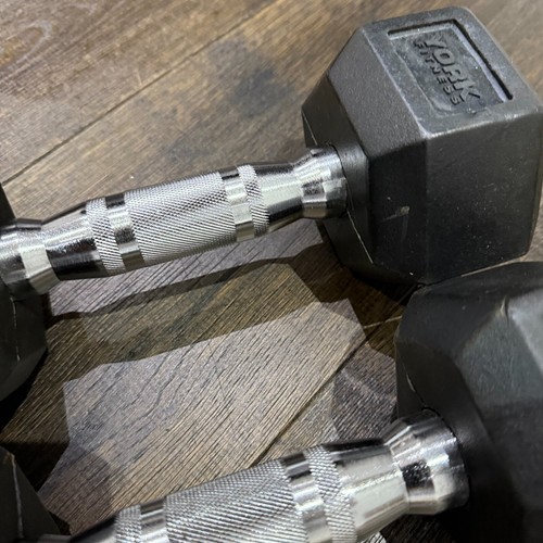A Pair of York Rubber Coated Hex 5kg Dumbbells – Pre-Owned – Bodybuilding! - Picture 7 of 8