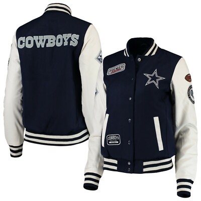 Dallas Cowboys Women's Quarterbacking Varsity Jacket- Blue &hellip;