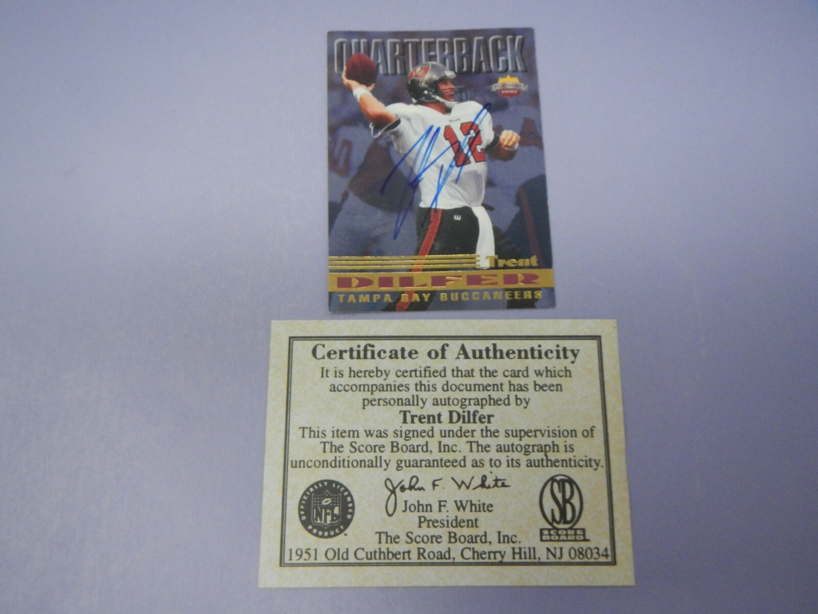 1997 Score Board Playbook Authentic Autograph Trent Dilfer Auto #27