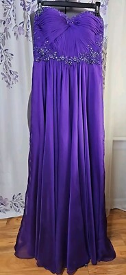la femme dress size 8 Ball gown Purple embroidery rainstones 