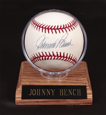 Johnny Bench Autographed Signed Rawlings Mlb Baseball W Mounted