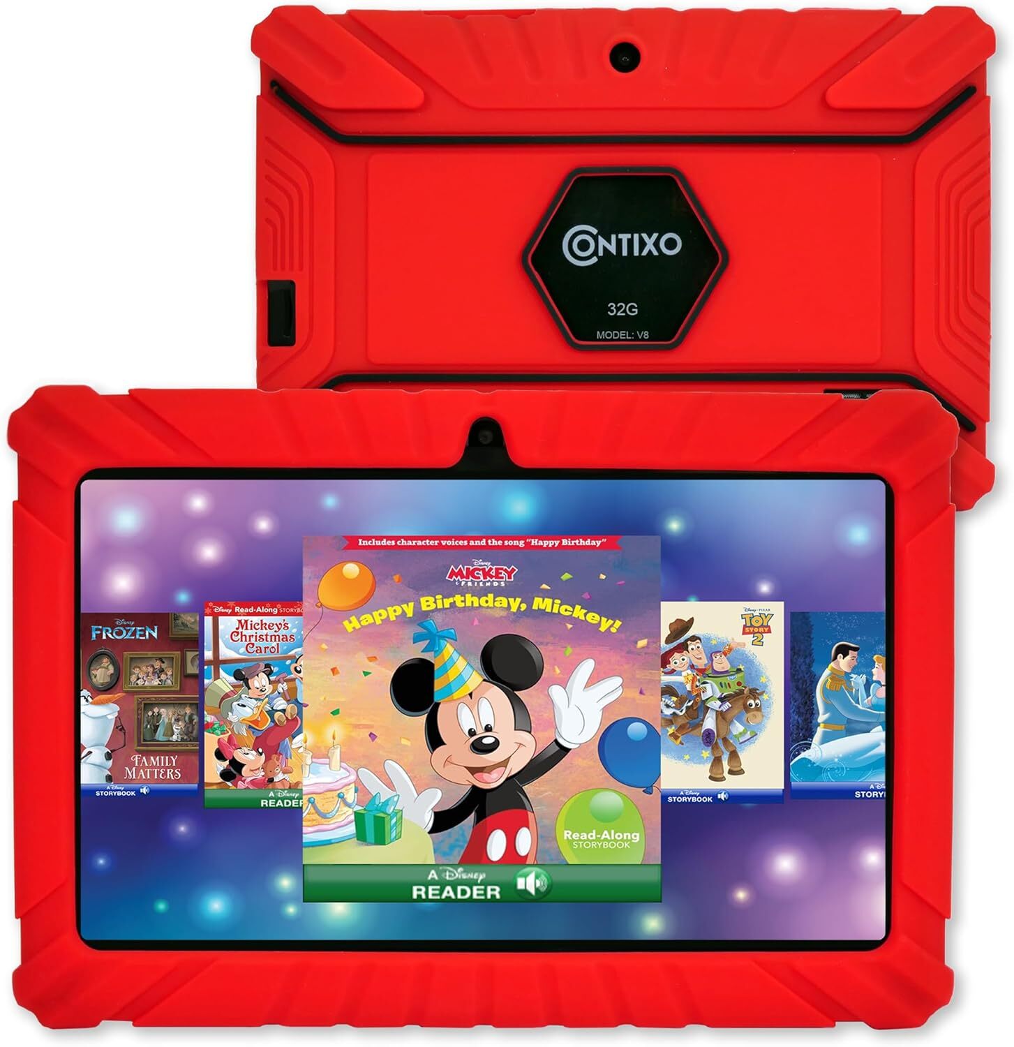 Contixo Kids Tablet V8-7-Inch HD Toddler with Camera, 32GB, Red