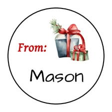 Personalized Christmas gift tags stickers labels school class gifts party favors