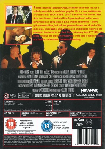 Pulp Fiction (1994) DVD, John Travolta, Uma Thurman, Samuel L.JACKSON - Imagen 2 de 2