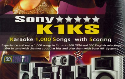 Sony DVD Video Karaoke K1KS 1000 Scoring Songs 2 Disc For Sony