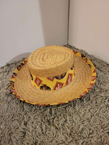 Vintage 80's Schlitz Beer Woven Straw Panama Hat - - Picture 14 of 15