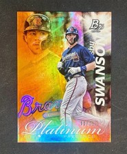 2017 Bowman Platinum Presence Orange Refractor Dansby Swanson Rookie /25 RC