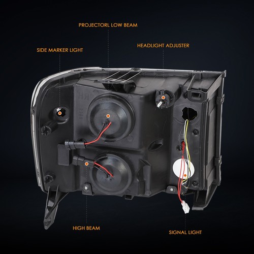 For 07-14 Sierra LED DRL+Sequential Signal Lamp Projector Headlight Smoked/Clear - Picture 6 of 8