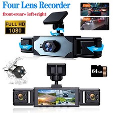 2025 Dash Cam 4Channel 360  Front Rear Inside Dash Cam FHD 1080P Car Camera 64GB