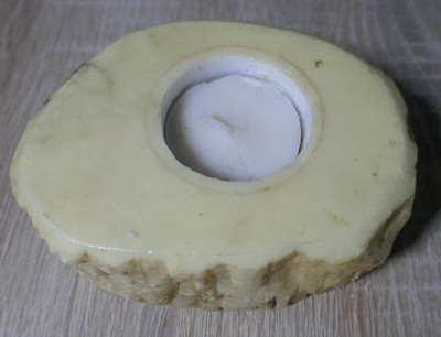  ALABASTER TEELICHTHALTER HANDARBEIT MADE IN ITALY 11X8CM UNBENUTZT RETRO STYLE