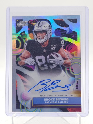 BROCK BOWERS 2025 TOPPS CHROME COSMIC AUTOGRAPHS AUTO #CCA-BRB RAIDERS Q7485
