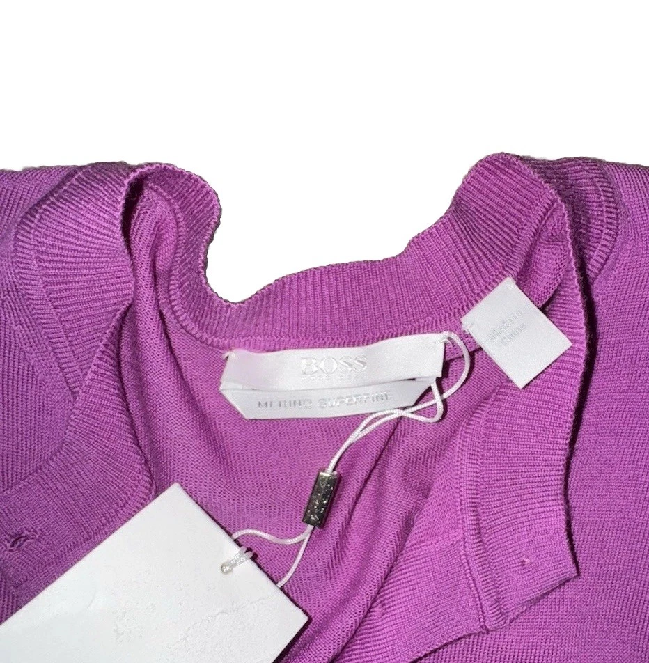 Suéter cárdigan de manga larga de lana Fempira púrpura para mujer Hugo Boss ver descripción Foto 2 de 4