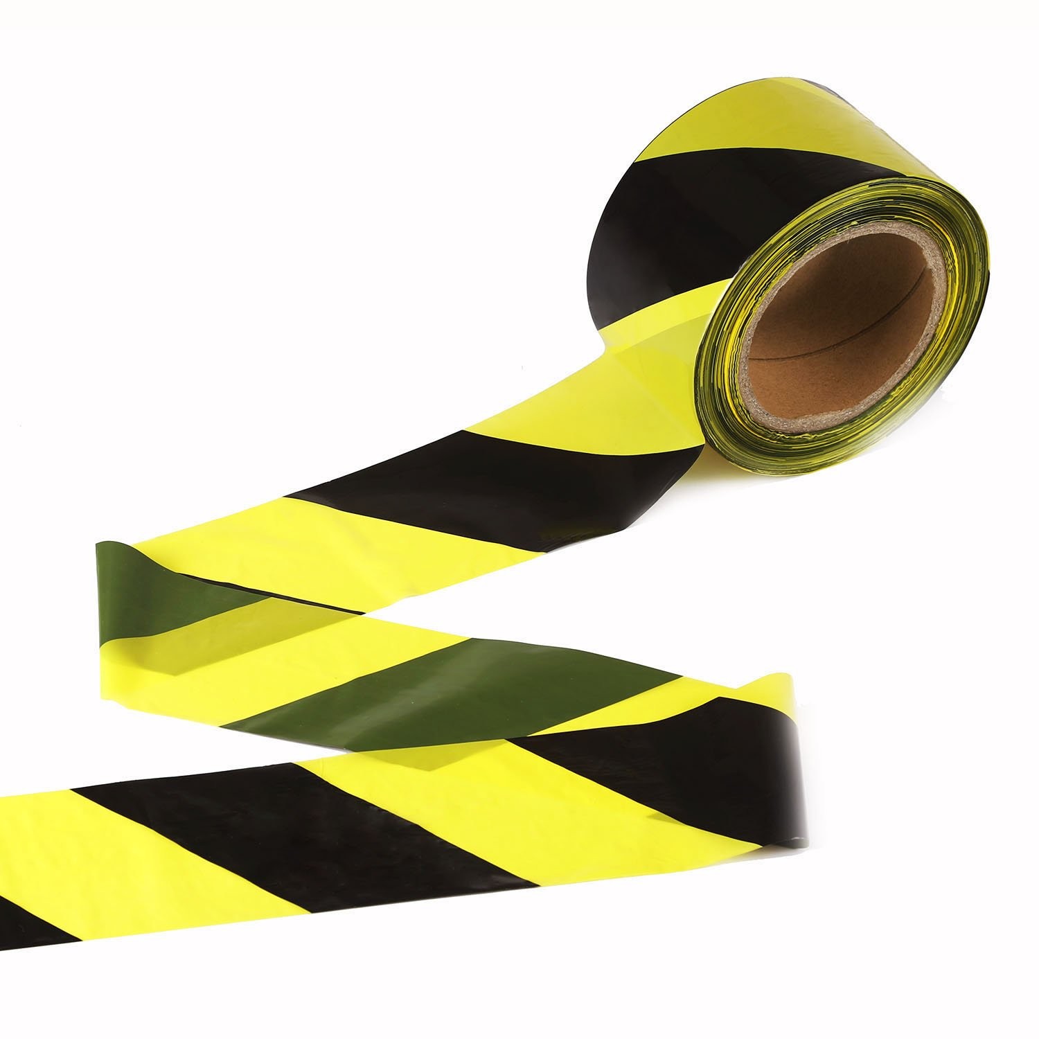 Topsoon Caution Tape Yellow And Black Striped Barricade Tape 2.8-Inch By