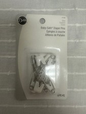 NEW Dritz Baby Safe Diaper Pins 6 Pack Stainless Steel Locking Safety Pins