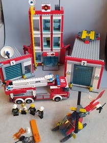 LEGO City #60110 Fire Station Set - NEAR COMPLETE - Missing Vehicle/Figures - AS