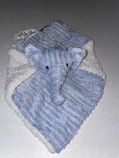 LULLABY KIDS BLUE ELEPHANT CREAM SHERPA  SECURITY BLANKET LOVEY C2