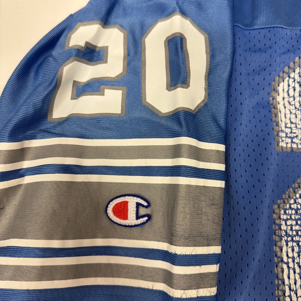 复古 Barry Sanders #20 底特律狮子队冠军 NFL 球衣 足球尺寸 48 L — 第 3/4 张图片