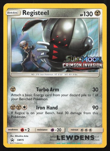 Registeel - SM75 - Crimson Invasion - SM Black Star Promo - Pokemon Card - LP