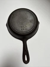 Vintage BSR Birmingham Stove and Range Cast Iron Skillet No. 3, 6 5/8"