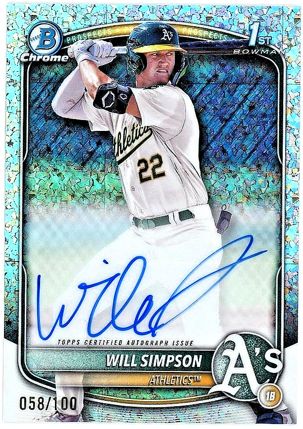 Will Simpson 2025 1st Bowman Chrome - Mini-Diamond Refractor AUTO /100  #CPA-WSI