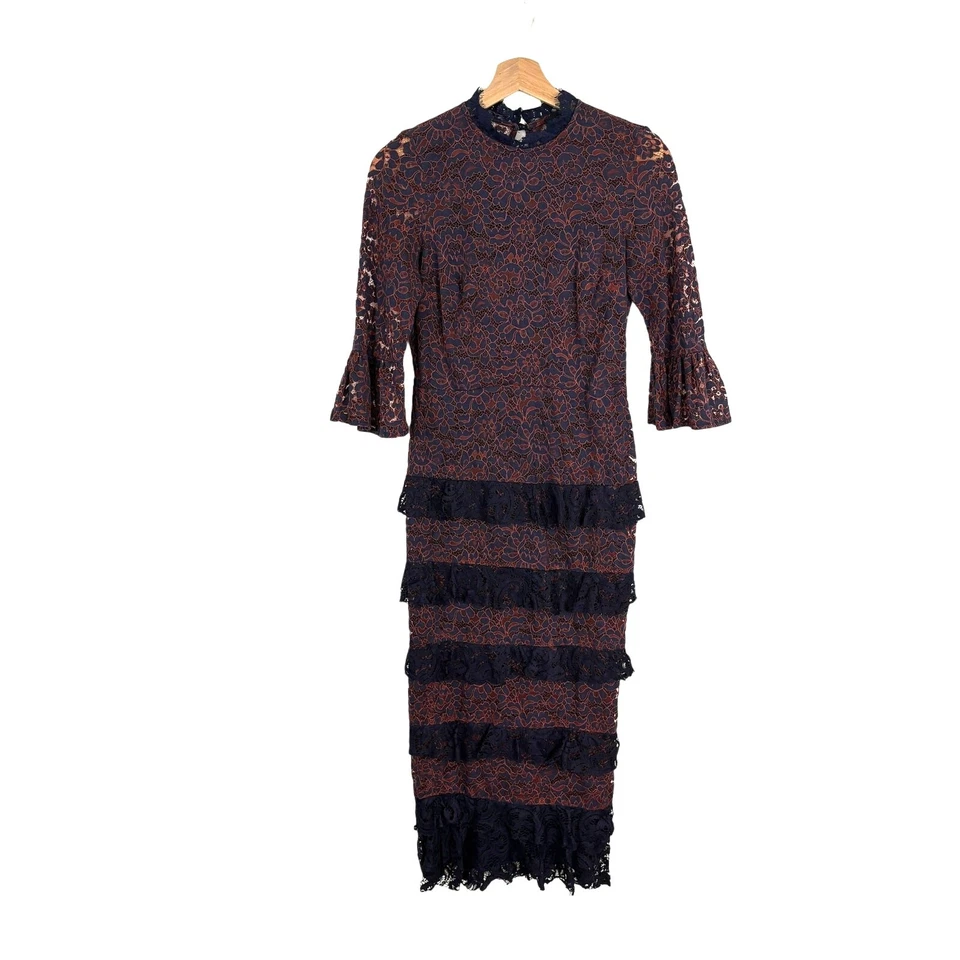 Maxi Vestido Topshop Encaje en Niveles Romántico Fiesta del Té Boda Invitada - 6 Foto 2 de 4