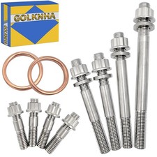 Cylinder Head Titanium Head Stud Bolt Nut Kit Set Compatible with Honda TRX 4...